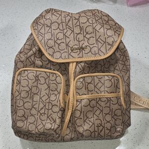 Calvin Klein Tan Monogram Backpack
